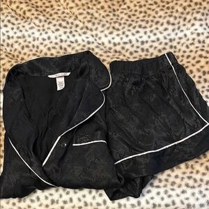 Victoria's Secret Black Pajama Set with White Trim